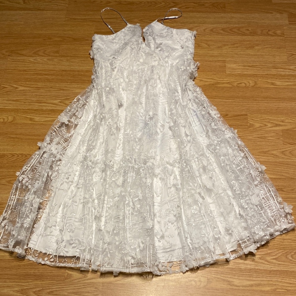 Lulu's White Lace Backless Dress